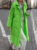 Inrosy longue manteau doudoune vinyl à capuche boutons poches fermeture éclair manches longues femme oversized décontracté hiver veste