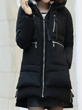 Inrosy mi-longue manteau doudoune à capuche fermeture éclair manches longues femme mode décontracté hiver veste