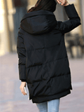 Inrosy mi-longue manteau doudoune à capuche fermeture éclair manches longues femme mode décontracté hiver veste