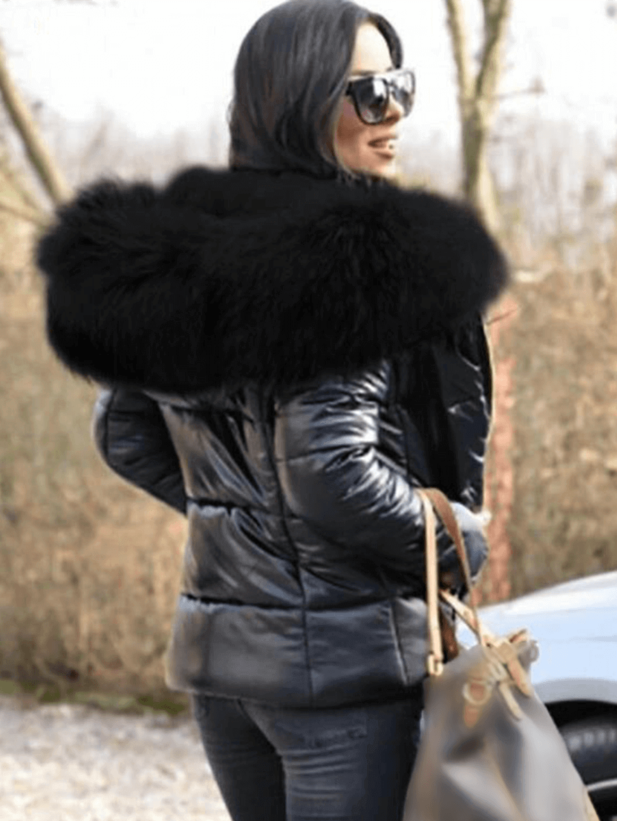 Doudoune Légère Femme Avec Capuche Fausse Fourrure – Manteau D'hiver Matelassé, Coupe-vent – Pour Extérieur Décontracté, Voyages, Mi-saison