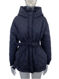 Inrosy mi-longue manteau doudoune à capuche ceinture manches longues femme casual mode décontracté veste matelassée hiver