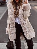Inrosy mi-longue manteau avec fausse fourrure à capuche hiver femme parka