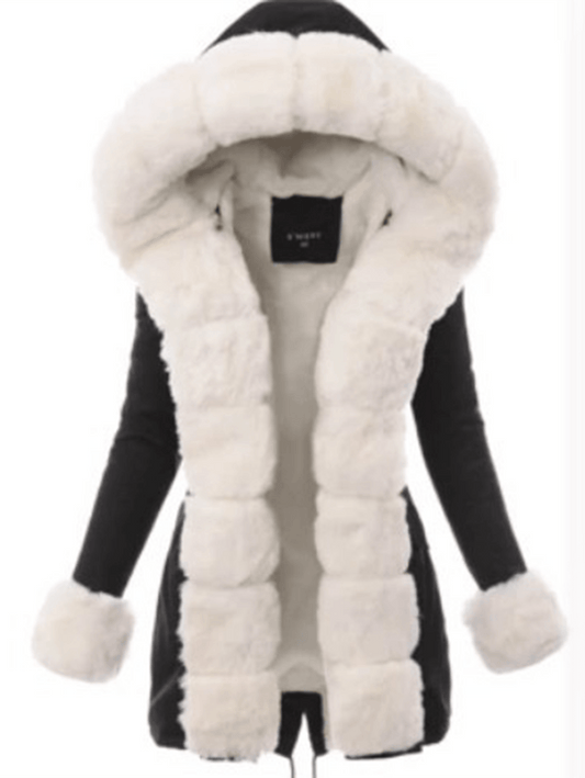 Inrosy hiver parka à capuche molleton fendu poches manches longues femme mode décontracté
