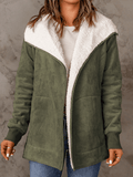 Inrosy manteau unicolore suedine poches manches longues femme casual mode décontracté hiver veste