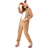 Inrosy combinaison pyjama avec capuche wapiti manches longues femme décontracté noël pour une performance sur scène
