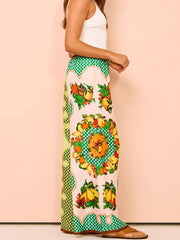 Inrosy ensemble tailleur pantalon imprimé à fleurie manches courtes femme hawaienne décontracté vintage 2 pièces