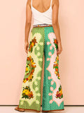 Inrosy ensemble tailleur pantalon imprimé à fleurie manches courtes femme hawaienne décontracté vintage 2 pièces