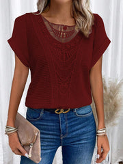 Inrosy t-shirt unicolore col rond manches courtes femme élégant décontracté mode