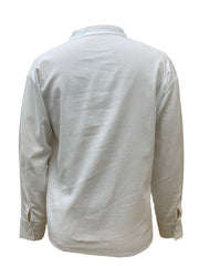 Inrosy blouse unicolore en lin col cheminée v-cou manches longues femme casual style tailleur décontracté