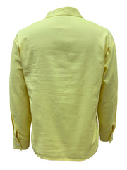 Inrosy blouse unicolore en lin col cheminée v-cou manches longues femme casual style tailleur décontracté
