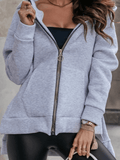 Inrosy sweatshirt à capuche poches fermeture éclair manches longues femme sport mode oversized décontracté veste automne