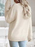 Inrosy pull unicolore col rond manches longues maison rugueux tricot torsadé femme casual mode décontracté hauts