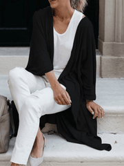 Inrosy cardigans en côtelé pull manche chauve souris irrégulière manches 3/4 femme casual mode ample décontracté blouse