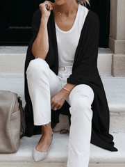 Inrosy cardigans en côtelé pull manche chauve souris irrégulière manches 3/4 femme casual mode ample décontracté blouse
