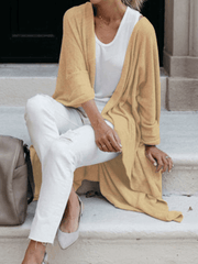 Inrosy cardigans en côtelé pull manche chauve souris irrégulière manches 3/4 femme casual mode ample décontracté blouse