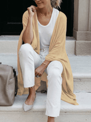 Inrosy cardigans en côtelé pull manche chauve souris irrégulière manches 3/4 femme casual mode ample décontracté blouse