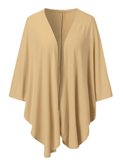 Inrosy cardigans en côtelé pull manche chauve souris irrégulière manches 3/4 femme casual mode ample décontracté blouse