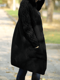 Inrosy cardigans en grosse maille boutonnage poches à capuche manches longues femme oversized veste automne