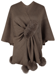 Inrosy cardigans poncho cape hiver irrégulière v-cou manches au coude femme élégant mode ample oversized décontracté
