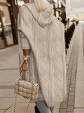 Inrosy cardigan en grosse maille à capuche poches manches longues femme casual mode oversized décontracté gilet