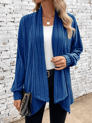 Inrosy gilet foulard irrégulière manches longues couleur unie femme élégant mode ample décontracté automne hiver cardigans