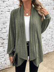 Inrosy gilet foulard irrégulière manches longues couleur unie femme élégant mode ample décontracté automne hiver cardigans