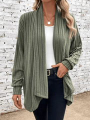 Inrosy gilet foulard irrégulière manches longues couleur unie femme élégant mode ample décontracté automne hiver cardigans