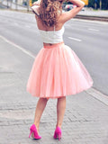 Inrosy mi-longue jupe tutu en tulle élégant mignon femme rose