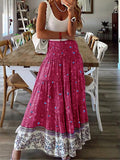 Inrosy jupe longue fleurie plissé taille haute vintage bohème femme