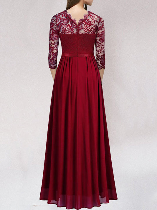 Inrosy longue robe demoiselle d'honneur dentelle fluide élégant