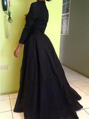 Inrosy robe longue mousseline broderie anglaise col rond manches longues élégant bal de promo