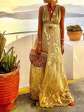 Inrosy robe longue bronzage brillante paillette v-cou sans manches élégant femme de soirée plage