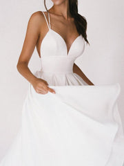 Inrosy mi-longue robe trapèze dos nu fines brides v-cou élégant de cocktail