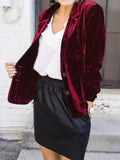 Inrosy blazer en velours col revers élégant mode femme veste