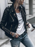 Inrosy perfecto simili cuir fermeture éclair femme blouson style motard noir