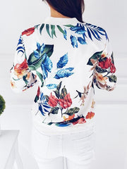 Inrosy bomber imprimé à fleurie manches longues femme veste