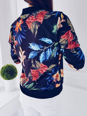 Inrosy bomber imprimé à fleurie manches longues femme veste