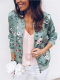 Inrosy bombers été imprimé à fleurie fermeture éclair femme casual boho vestes